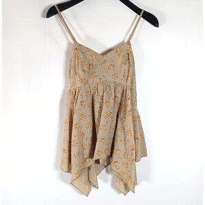 Mudd Y2K Vintage Fairycore Handkerchief Hem‎ Babydoll Tank Sz S Festival Boho